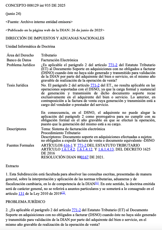 #Noticia | 🔴 Mediante el Concepto 008129 de 2025, <a href="/DIANColombia/">DIANColombia</a> se refirió a la oportunidad para generar el documento soporte en adquisiciones efectuadas a sujetos no obligados a expedir factura de venta 👉 actualicese.com/dian-se-pronun…
