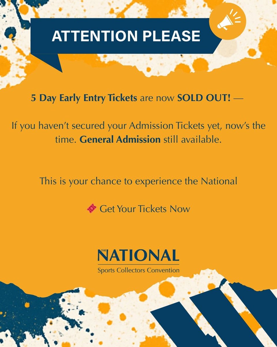 🚨 5 Day Early Entry Tickets are officially SOLD OUT!

If you haven’t secured your Admission Tickets yet, now’s the time. General Admission still available.

🎟️ Don’t miss your chance to experience The National.

🔗 Get Your Tickets Now - Link in Bio

#TheNational2025