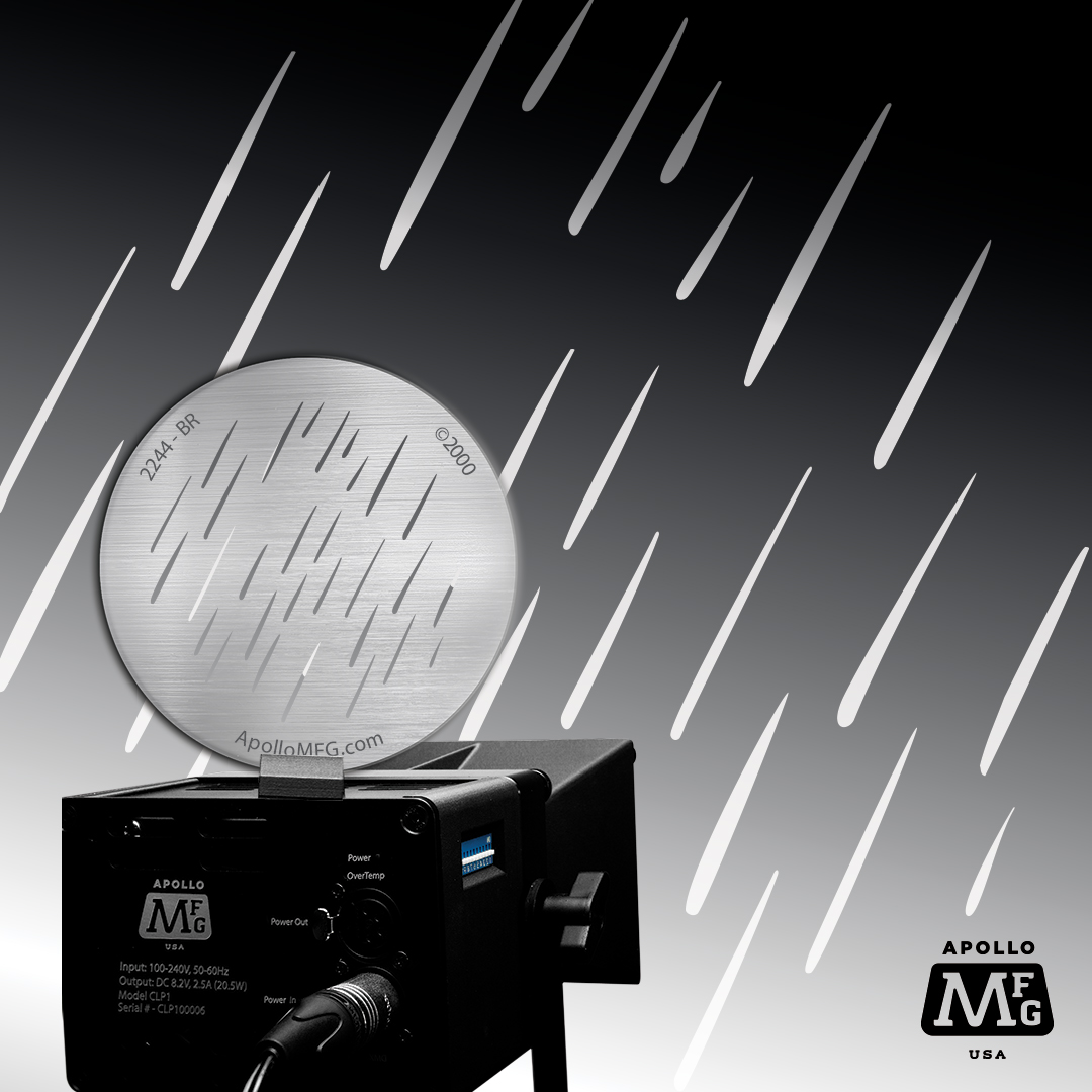 This week's Gobo of the Week is the stunning ME-2244-Water Rain Shower! 🌧️ #ApolloMFG brings the beauty of rain indoors. Check it out! 🎉 #GoboOfTheWeek #Standard #MetalGobo
apollomfg.com/products/water…