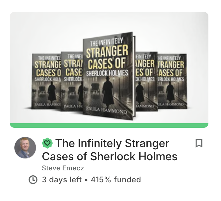 mxpublishing's tweet photo. Four Sherlock Holmes projects on Kickstarter including a #projectwelove https://t.co/R4OYmu5eXm @Kickstarter @writer_paula https://t.co/yKFN6x98AL