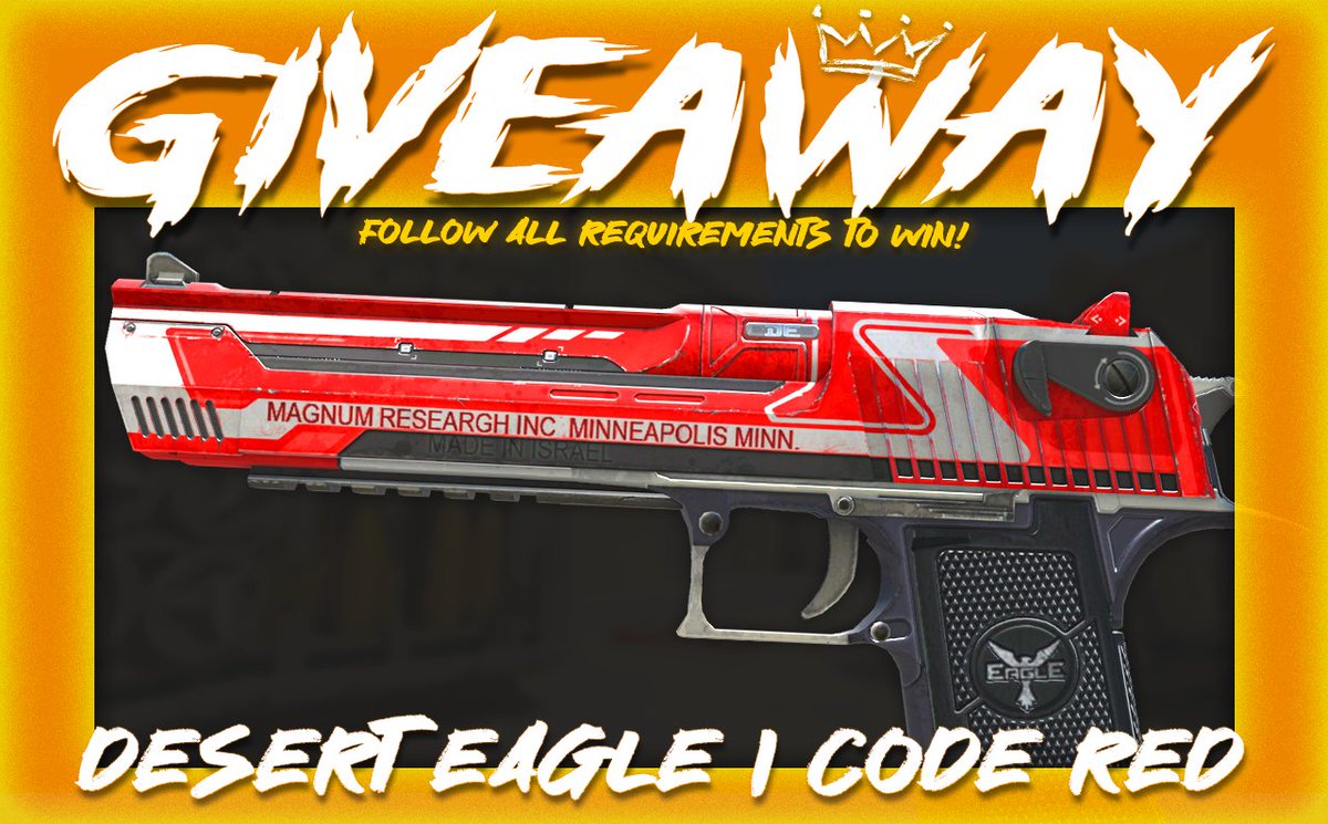 💸 Desert Eagle | Code Red [$40] 💸
💎 CSGO/CS2 Skin Giveaway 💎

⏩ Follow <a href="/RewardifyGG/">Rewardify.gg 🎉</a>
🔁 Retweet
⬇️ Like + Subscribe ⬇️
youtube.com/watch?v=QY5Msh…
❗️ Watch the entire video to the end ❗️

🔜 Winner will be picked in a few days! GL
