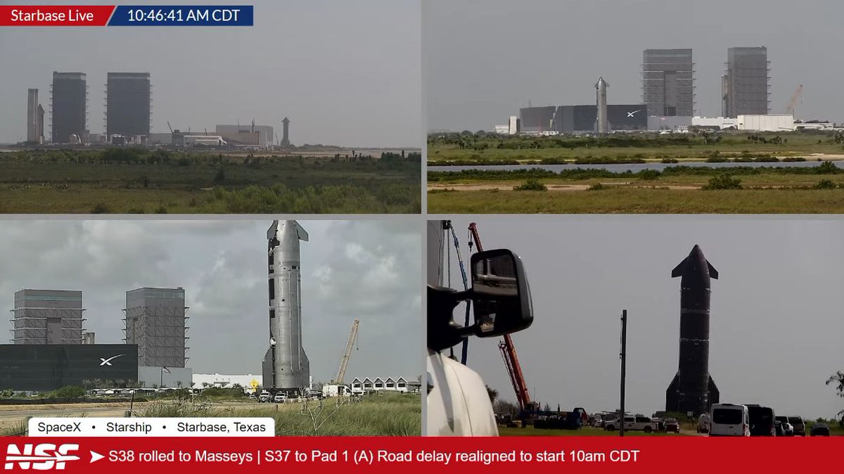 FronteraSpacial's tweet image. S37 se dirige hacia el complejo de lanzamiento y sera colocada en el OLM-1 usando el stand de transporte que le permitira realizar un encendido estatico 🔥🚀