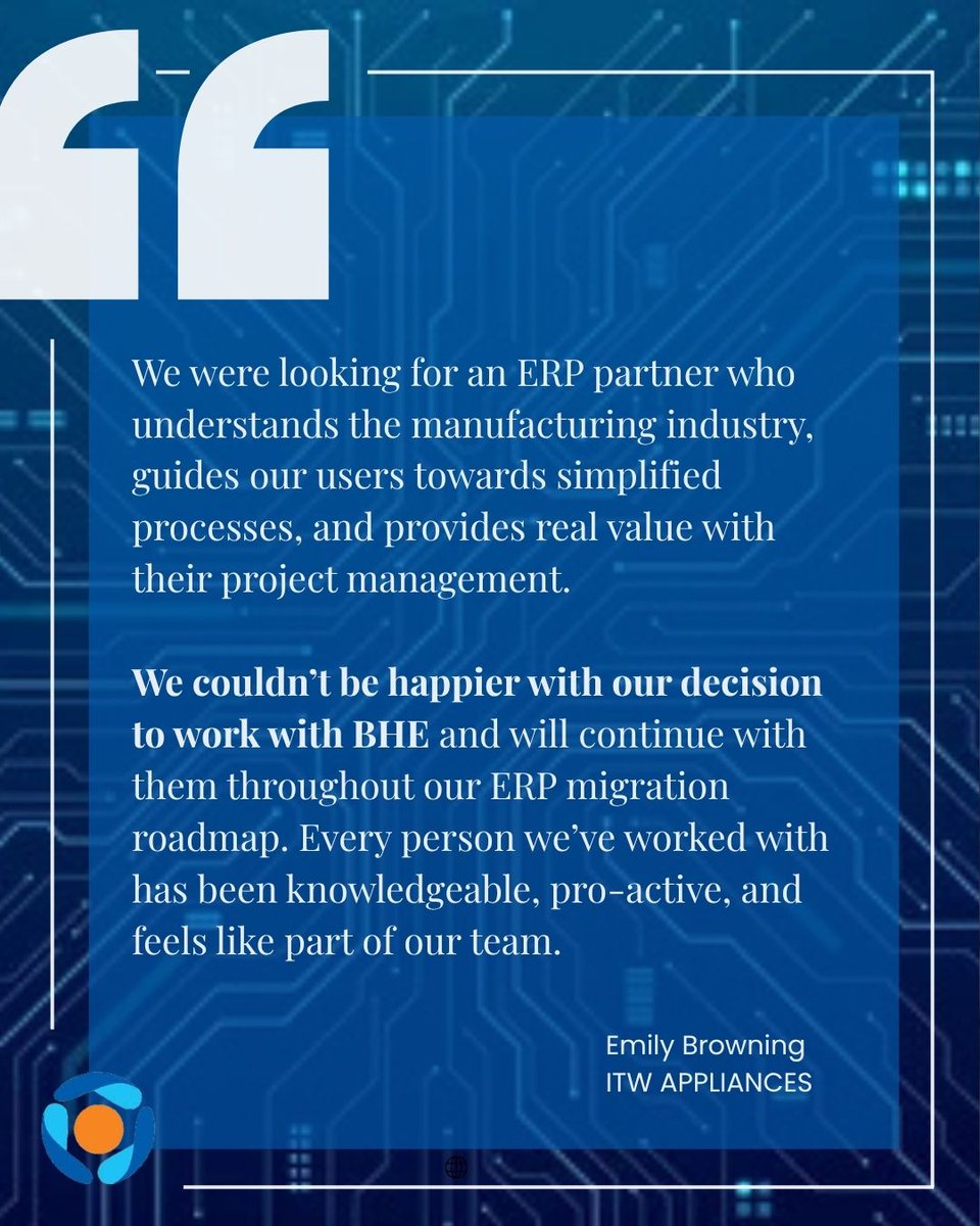 BHE is proud to have assisted our third ITW company with their very smooth go live of Acumatica, continuing the string of success we have helped ITW achieve in improving their operations and efficiencies in their multi-national and multi-location deployment of <a href="/Acumatica/">Acumatica</a>.