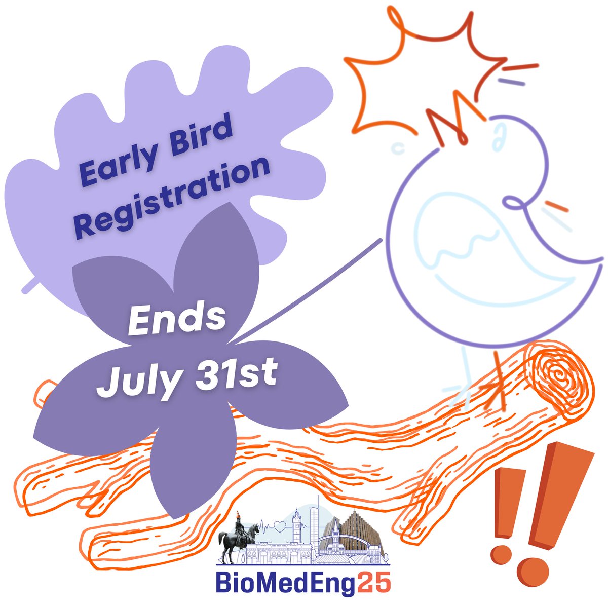 BioMedEngAssoc's tweet image. ❗EARLY BIRD DEADLINE ❗
With only a few days left for our early registration, this is your reminder that the early bird rate closes on Thursday 31st July!! After that, you can register using our late rates 📝
Remember to also sign up for our Conference Dinner and Ceilidh! 👀