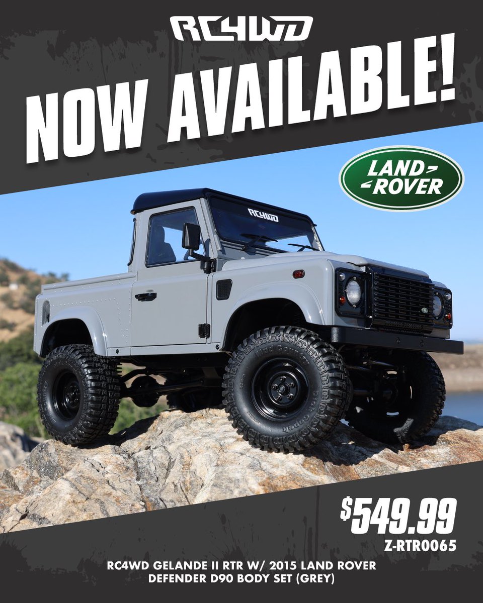 Happening now. Updated Land Rover Defender D90 is back. With some updates. Check RC4WD.com for more details.