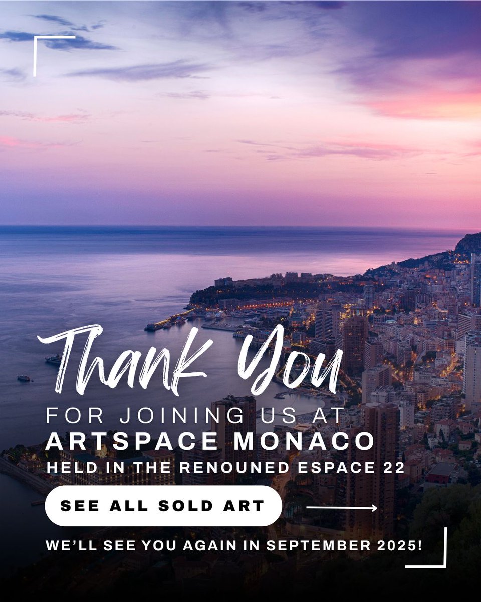 artspacefairs's tweet image. A big thank you from everyone here at Artspace for the amazing support shown at our showcase in Monaco ✨

After such a strong response and great sales, we’re thrilled to announce that Artspace will be returning to Monaco this September!

#ArtspaceMonaco #ArtspaceShowcase