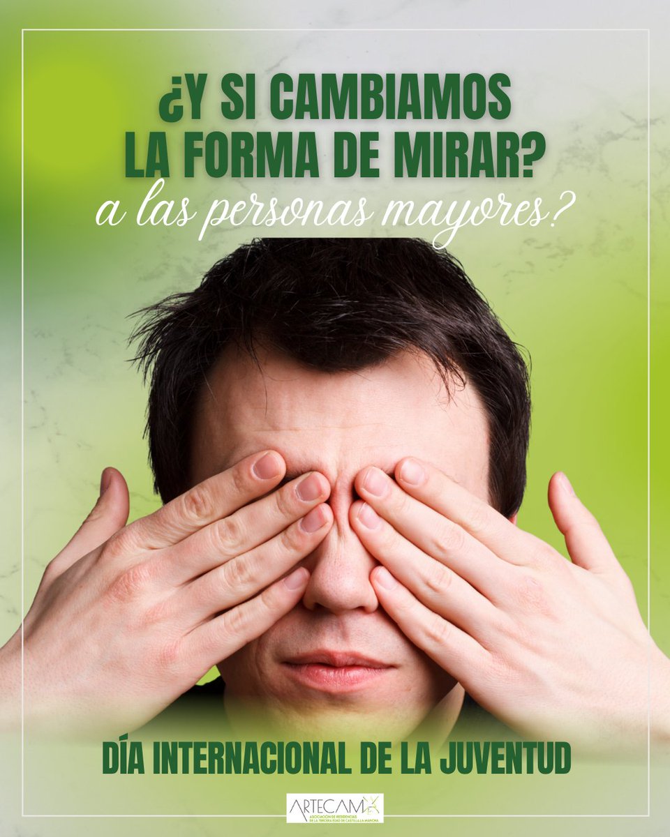 🔁 ¿Y si cambiamos la forma de mirar?
Hoy, #DíadelaJuventud, en #Artecam celebramos lo que une a generaciones.
La juventud no es solo futuro
La vejez no es solo recuerdo
Ambas etapas comparten algo esencial: la capacidad de seguir creando y compartiendo. 💥Rompamos estereotipos