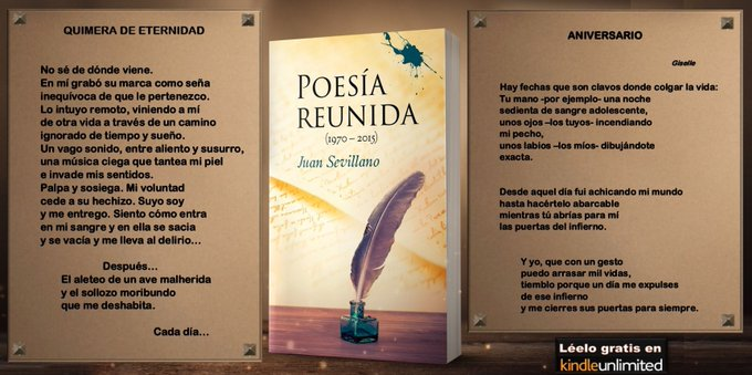 RoMemoria's tweet image. ¿Amas la buena #Poesía? Entonces aquí podrás deleitarte: Entra en el universo #poético de Juan Sevillano, @RoMemoria,  y vibra de emoción con sus #versos
&quot;... zarandean mi alma con sentimientos de ternura y violencia...&quot; A. Muñoz. 
leer.la/PoesiaReunida 
leer.la/PoesiaReunidaE…