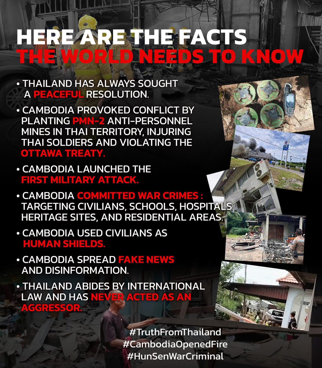 StreamFor1001's tweet image. #TruthFromThailand 
#CambodiaOpenedFire