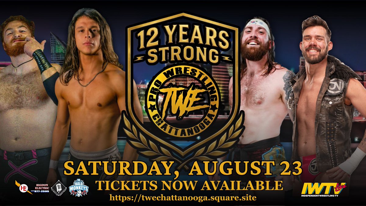 ⭐️ 12 YEARS STRONG ⭐️

TWE Chattanooga celebrates 12 years of independent wrestling in the Scenic City!

Join us for an unforgettable night of action, history, and heart.

🎟️ Tickets on sale now:
twechattanooga.square.site

Be there when it all goes down.