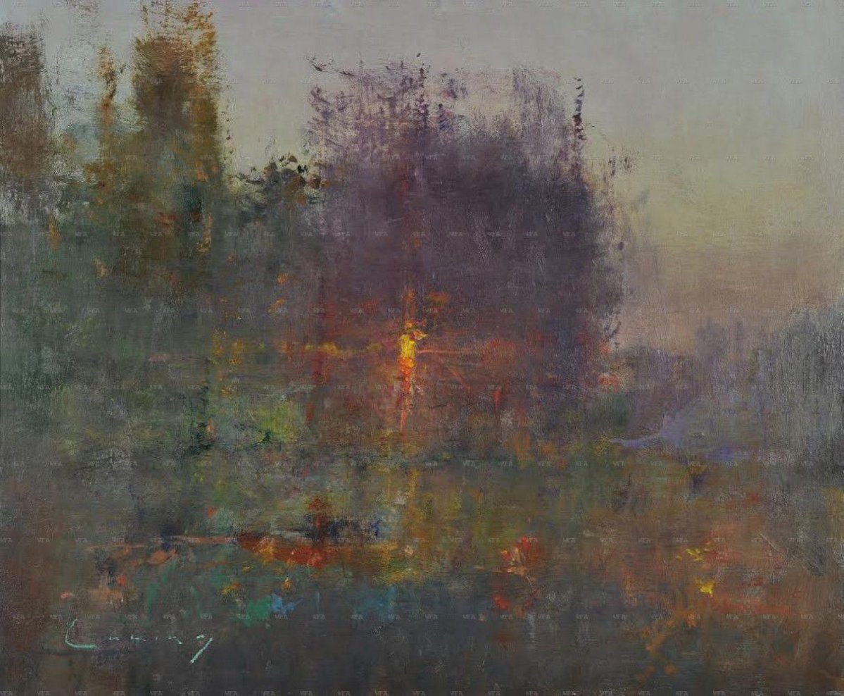 AnaLolaNeva's tweet image. Frederick Cuming (1930-2022) 
&quot;Evening garden&quot;