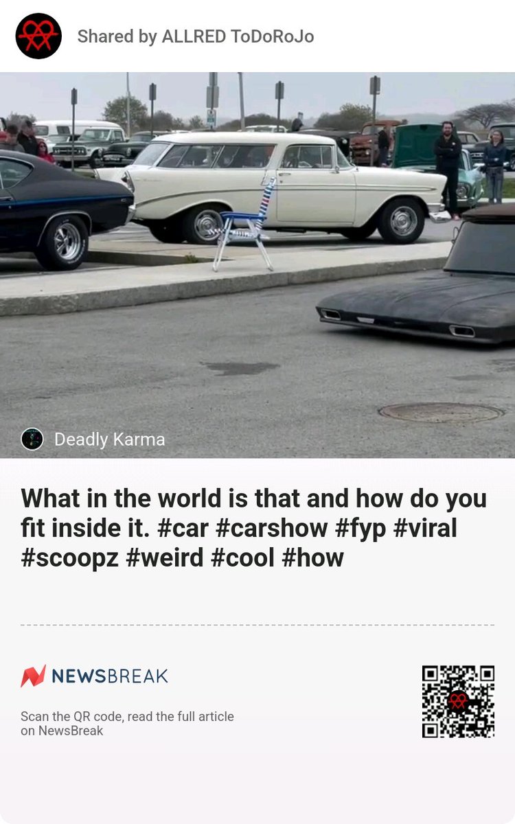 ALLREDToDoRoJo's tweet image. [Video] What in the world is that and how do you fit inside it. #car #carshow #fyp #viral #scoopz #weird #cool #how 
share.newsbreak.com/e9gooe4p