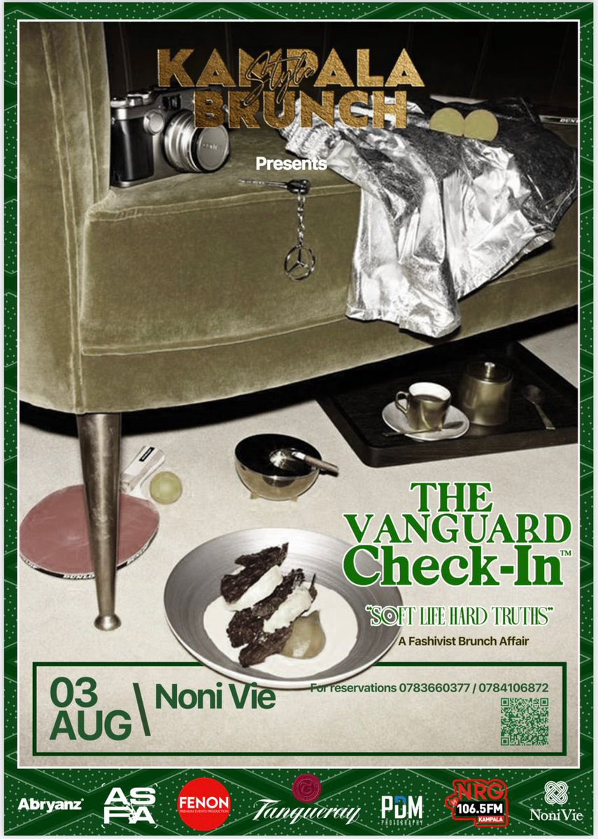 Kobugabe Fiona🥰❣️ (@kobs_fifi) on Twitter photo Who's ready for a stylish Sunday? #KampalaStyleBrunch is back with a bang and @Abryanz's new collection is the cherry on top. Get your tickets now and level up your brunch game.
200K pre-book, 250K at the gate. VIP tables available. quicket.co.ug/events/321927-… #ASFAs2025 Who's ready for a stylish Sunday? #KampalaStyleBrunch is back with a bang and @Abryanz's new collection is the cherry on top. Get your tickets now and level up your brunch game.
200K pre-book, 250K at the gate. VIP tables available. quicket.co.ug/events/321927-… #ASFAs2025