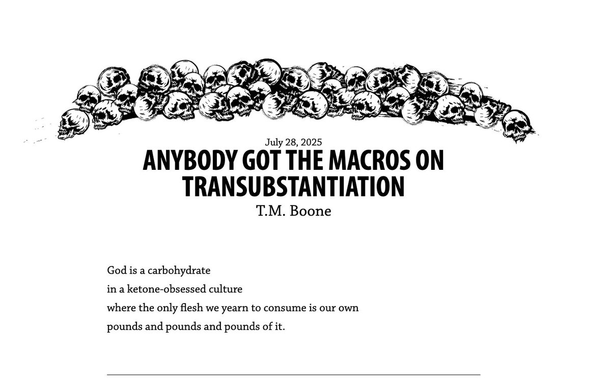 HAD (@havehadhavehad) on Twitter photo a new micro on the macros (on transubstantiation) today from <a href="/tmboone21/">T.M. Boone</a>!
havehashad.com/hadposts/anybo… a new micro on the macros (on transubstantiation) today from <a href="/tmboone21/">T.M. Boone</a>!
havehashad.com/hadposts/anybo…