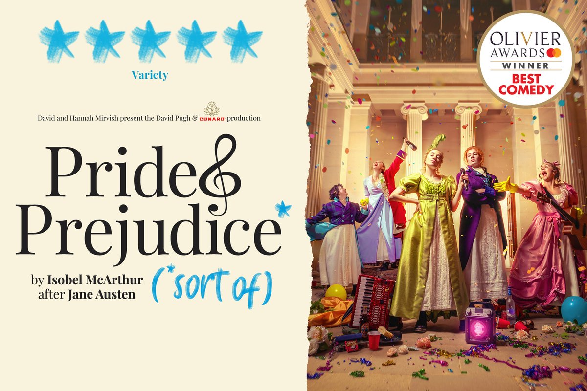 Direct from its triumph in the West End where it won the Laurence Olivier Award for Best Comedy, Pride and Prejudice* (*sort of) is a unique and audacious retelling of Jane Austen’s most iconic love story. July 22nd - August 17th at Toronto's CAA Theatre - tr.ee/pride
