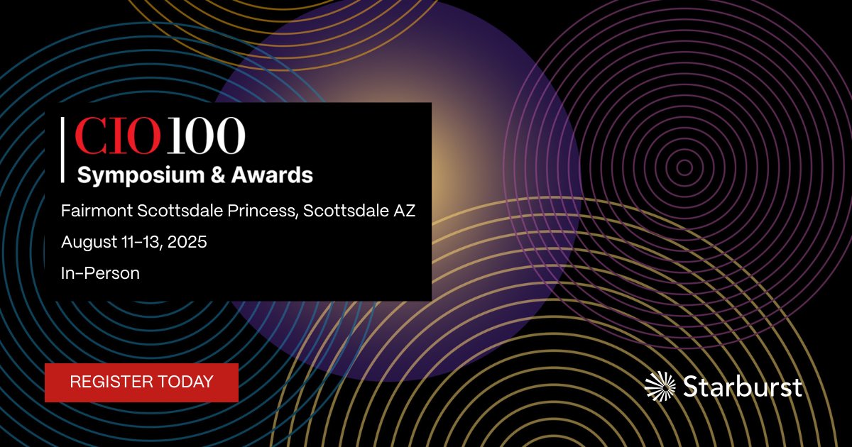 We’re proud to sponsor the CIO 100 Symposium, Aug 11–13 in Scottsdale!

Join us for 3 days of innovation, leadership, and award-winning IT strategy.

🎟️ Complimentary reg qualified execs: okt.to/gTh571

#CIO100 #techleaders #GenAI #CIOevents