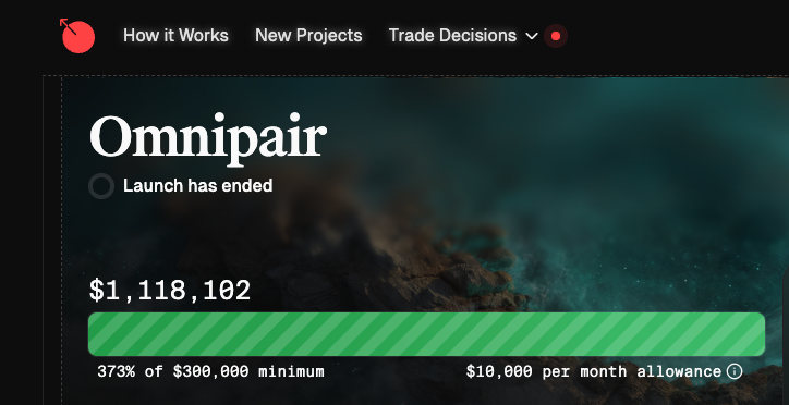 nonstopTheo's tweet image. Big congrats to @omnipair @rakka_sol !! 

2nd launch on the @MetaDAOProject launchpad (aka non-ruggable ICOs)

Real work starts now but w/ $1.1m in the bank + growing community, $OMFG is on the right track