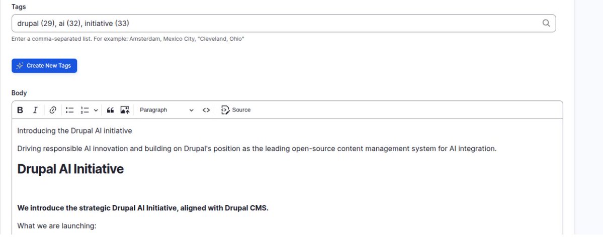 ultimike's tweet image. We all know that #Drupal-related AI development is moving at a blistering pace ⚡🤖. Here’s what’s coming in v1.2 of the AI module:

drupal.org/about/starshot…

IMHO, Field Widget Actions is HUGE 🛠️🧠. Integration with ECA and keeping humans in the loop is the right direction 👥✅.