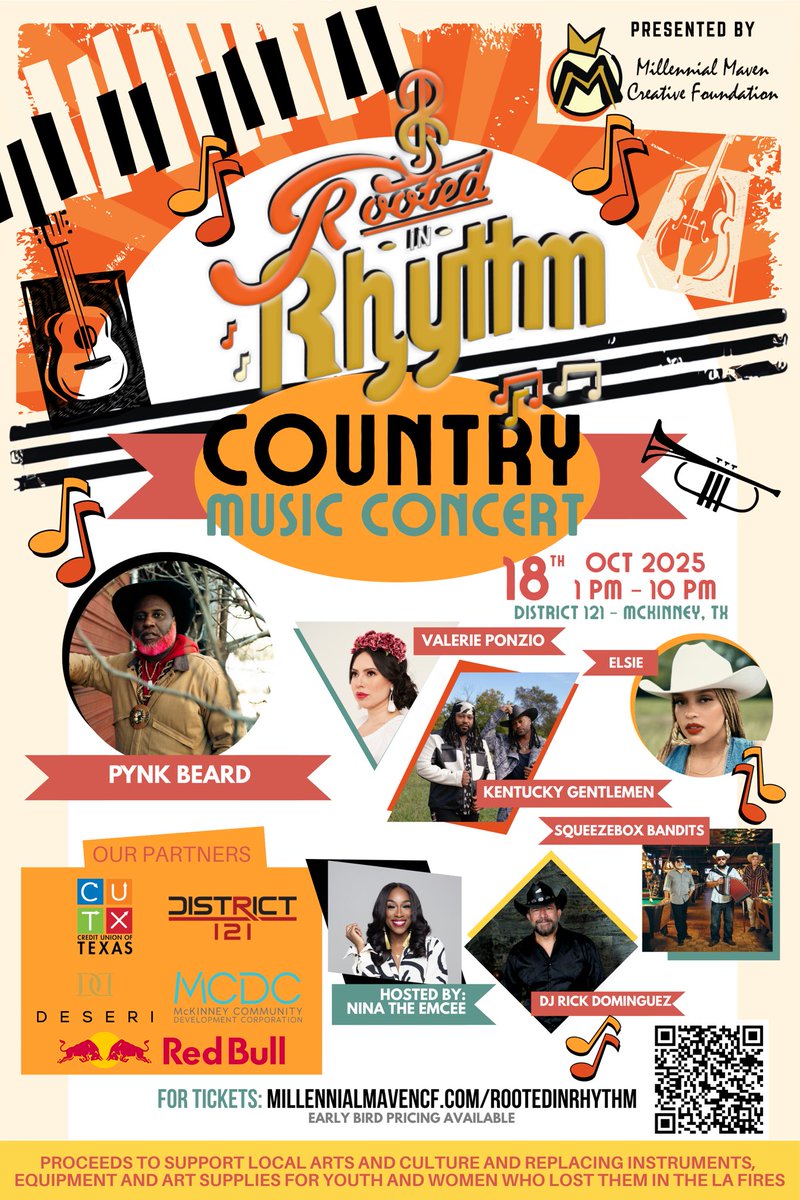 Continue supporting Black country music artists by coming to my nonprofits event in McKinney, Texas in October 😊