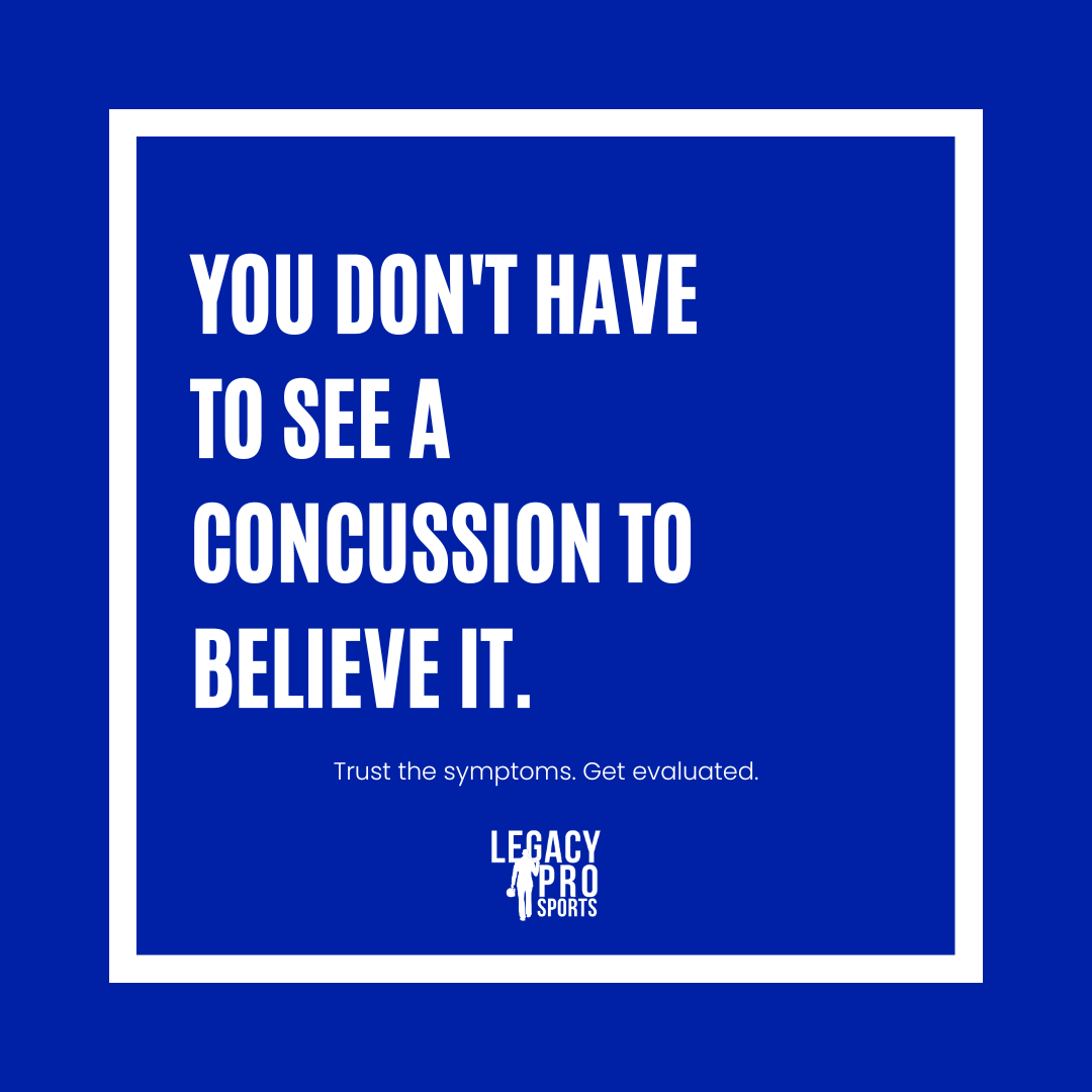 You don’t have to see a concussion to believe it.

🧠 Headaches. Confusion. Mood changes.

Trust the symptoms. Get evaluated.

#ConcussionAwareness #LegacyProSports #CTEAwareness #InvisibleInjuries #BrainHealth #AthleteSupport