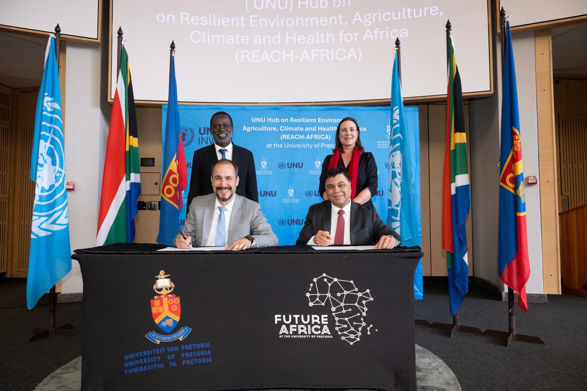 UPTuks's tweet image. We proudly launched REACH-AFRICA at UP’s Future Africa – a United Nations University Hub focused on Resilience in Environment, Agriculture, Climate, and Health. African-led. Globally connected. Locally impactful. Read more: ow.ly/wPvz50WvS1q

#UniversityOfPretoria…