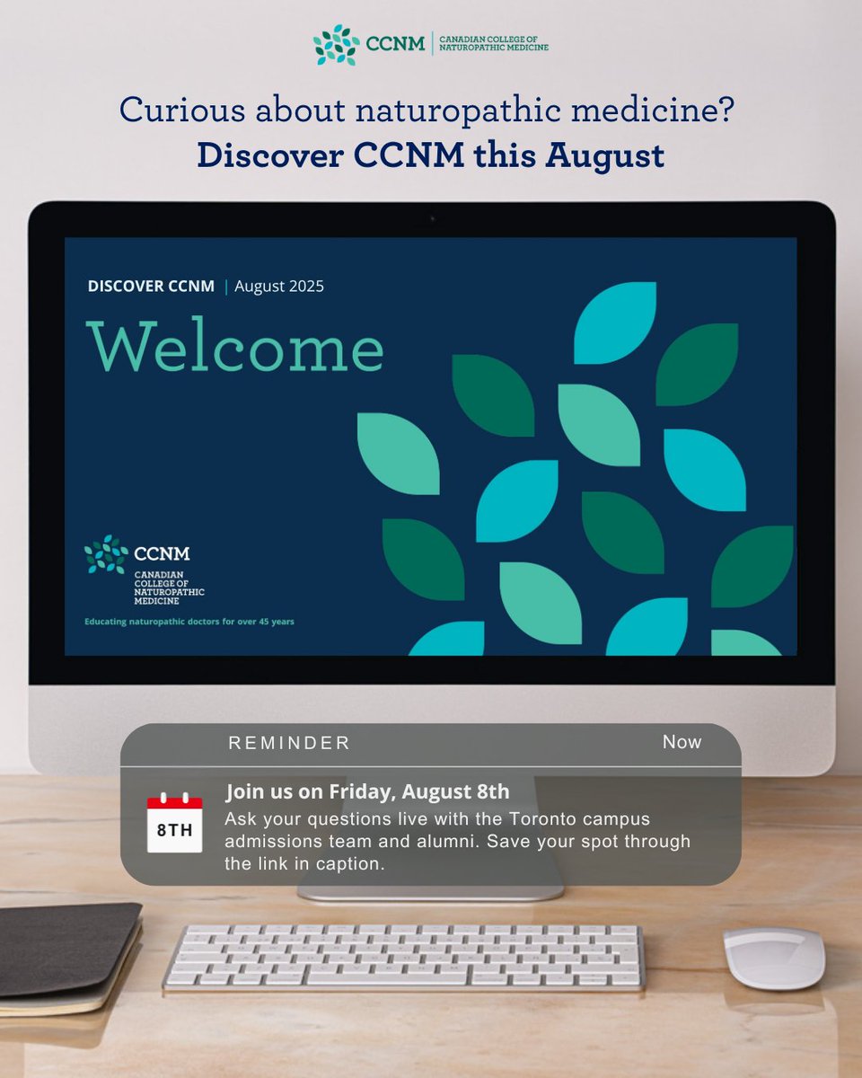 Thinking about applying to the CCNM-Toronto campus? Let’s talk!

Discover CCNM is your chance to connect live with our #admissions team and #alumni.

Bring your questions — we’ve got answers. #CCNM #CCNMToronto

🔗 Save your spot: ccnm.edu/connect/discov…