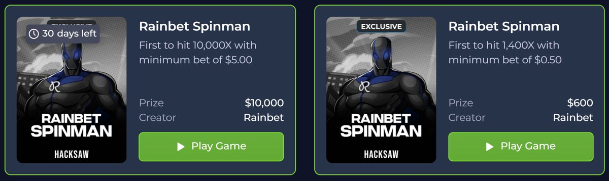 Two Challenges. Rainbet Spinman. Gogogo! 🦸‍♂️