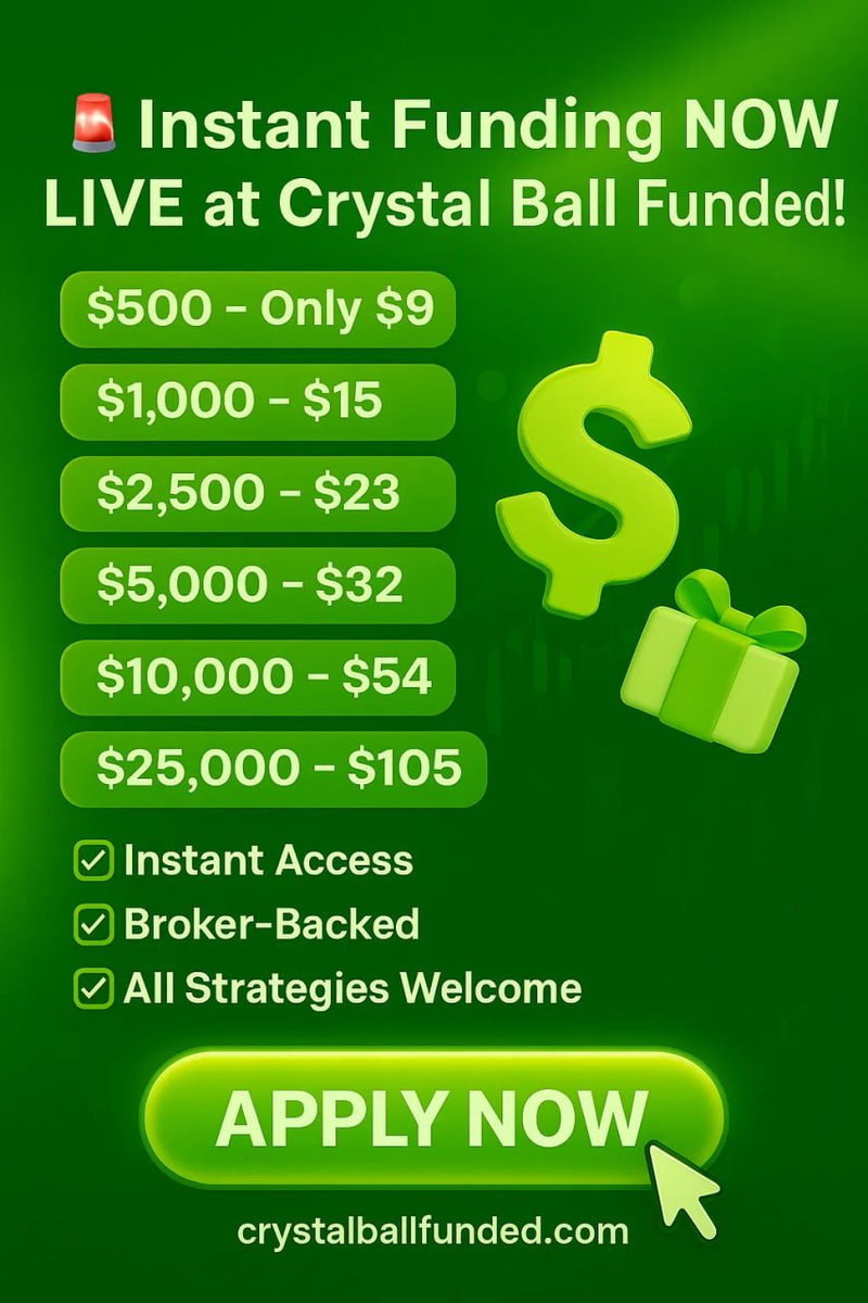 🎉 Our Biggest Giveaway Ever! 👑

We're giving away 5 x $100K Accounts! 💰💰

To enter:
✅ Like the pin post
✅ Share the following post 👇
✅ Comment on pin post
✅ Tag 5 friends or traders
Winners will be chosen from the comments!
Don’t miss your chance to win big!