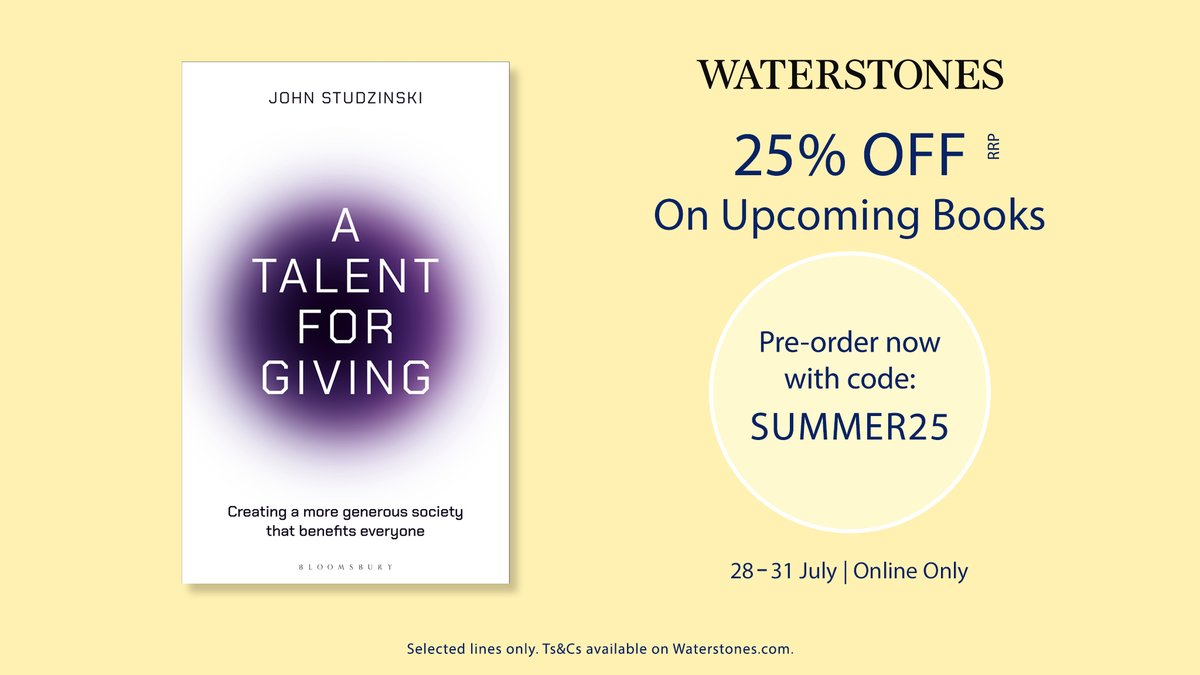 Everyone can be a force for change. Discover how in John Studzinski's A Talent for Giving, out this September. 

Plus you can get 25% off when you pre-order this week with <a href="/Waterstones/">Waterstones</a> - just use the code SUMMER25 at the checkout!

bit.ly/3U19M6t