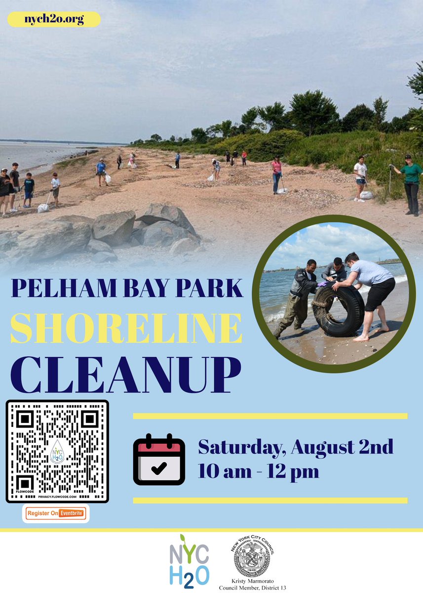 Join us this weekend for a cleanup along the Pelham Bay Park Shoreline! 🌊 ☀️ 🌳

#cleanup #Volunteer #TheBronx 

Register to volunteer here: eventbrite.com/e/1505115313419
