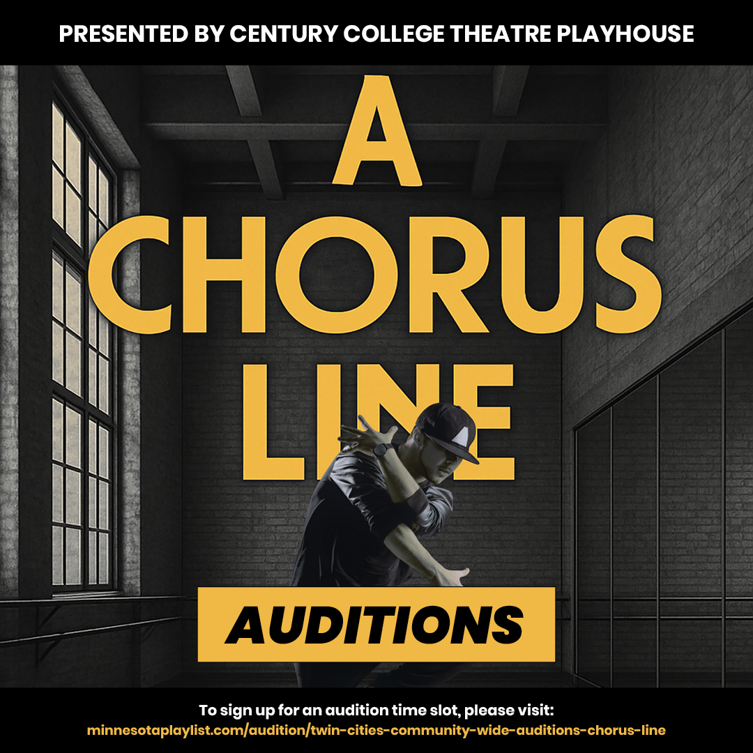 CenturyCollege's tweet image. Auditions for A Chorus Line are Sept 2–3 at #CenturyCollege Theatre.
Sing. Dance. Act. Shine. 🌟
Be part of something unforgettable.
🔗 Details here: minnesotaplaylist.com/audition/twin-…
#AChorusLine #TwinCities #AuditionNotice #WhiteBearLake #Minnesota