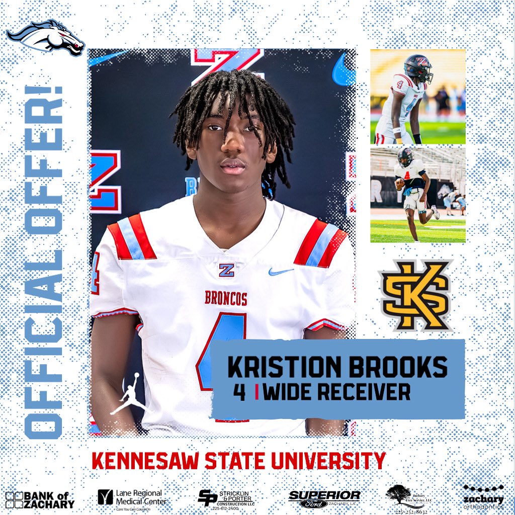 Kennesaw State has offered Bronco WR Kristion Brooks! #itsallabouttheZ