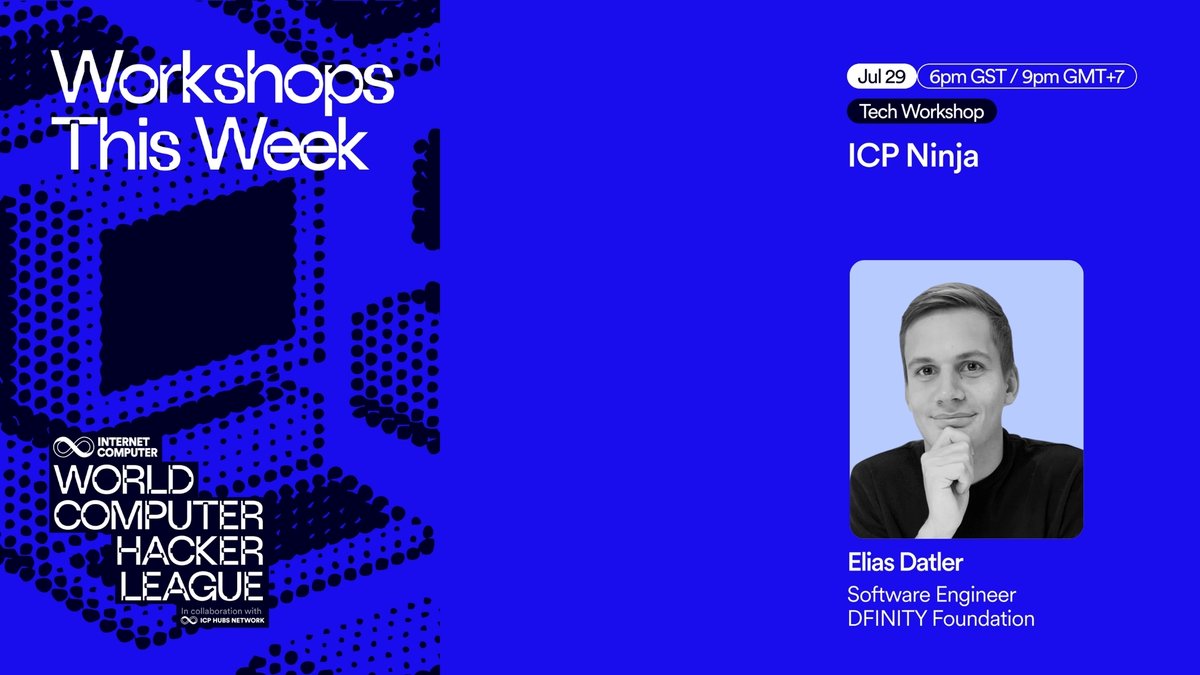 icphub_VN's tweet photo. 🧠 Sẵn sàng nâng trình Web3 dev?

Tham gia ICP Ninja Workshop cùng Elias Datler – kỹ sư phần mềm tại @dfinity!
📅 29/07 | ⏰ 9PM GMT+7
📍 Trực tiếp trên X
💻 Học hỏi từ chuyên gia &amp; nâng cấp kỹ năng dev Web3 của bạn! https://t.co/oe8BkerE4g