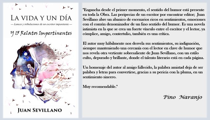 RoMemoria's tweet image. ¿Buscas joyas literarias? LA VIDA Y UN DÍA, de Juan Sevillano, @RoMemoria 
 
&quot;Bajo una capa de fina e inteligente ironía, un emotivo homenaje a una amistad suprema.&quot; 

¡Emprende un viaje apasionante y divertido!
¡PARA DISFRUTAR! 

leer.la/1983113964 
leer.la/B07DLWSXJV