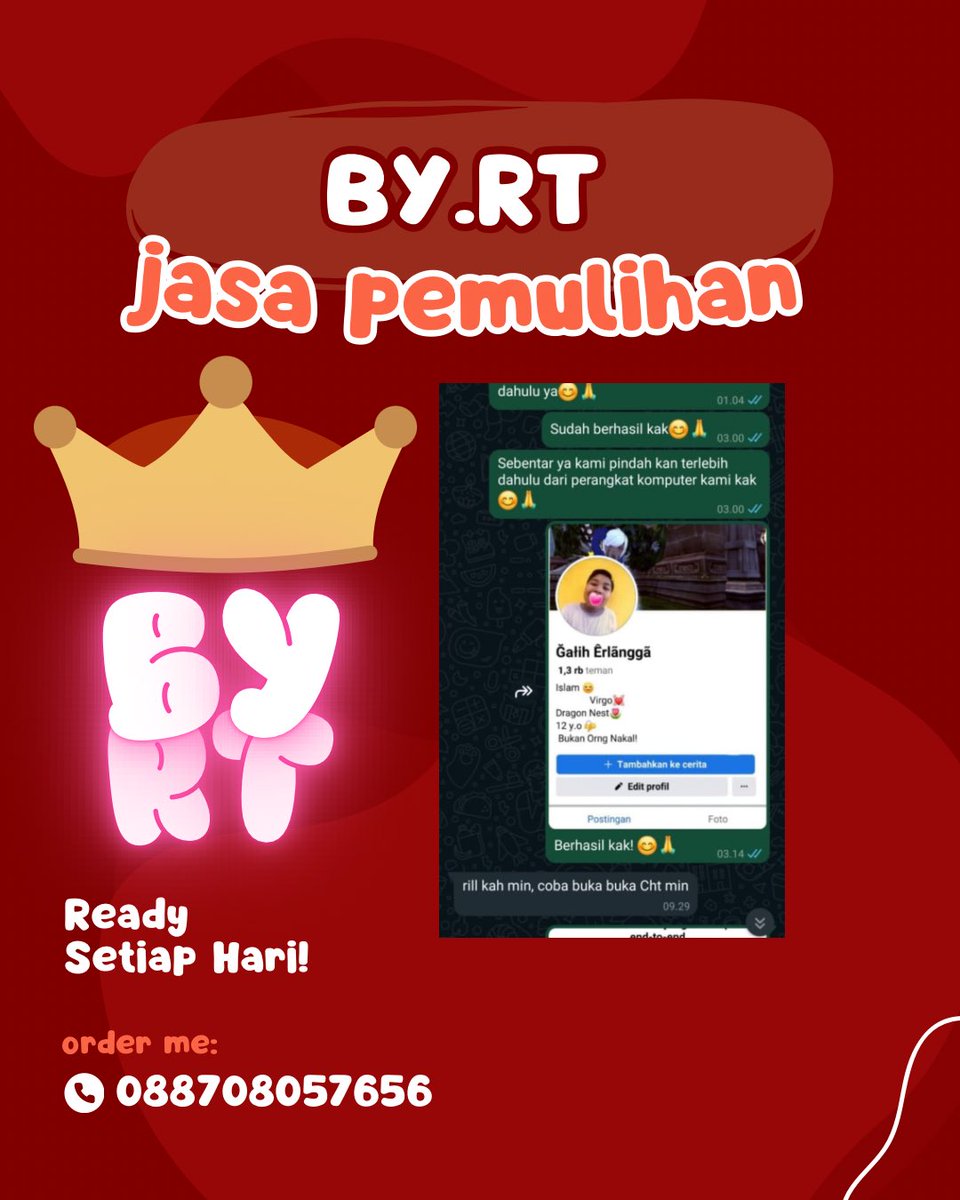 JASA PEMULIHAN AKUN  BALIKIN UNSUS/UNSUSPEND &amp; RECOVERY AKUN SOSMED.
1️⃣ AKUN LUPA PASWORD/KE HACK
2️⃣ RESET HP
3️⃣ JASA SADAP WA
4️⃣ JASA HAPUS AKUN
5️⃣ JASA HACK/PULIHKAN AKUN  EMAIL,GMAIL,INSTAGRAM,TWITER,  FB,TIKTOK ,LINE.

FAST RESPON☎️
wa.me/6288708057656
#zonauangᅠᅠᅠ