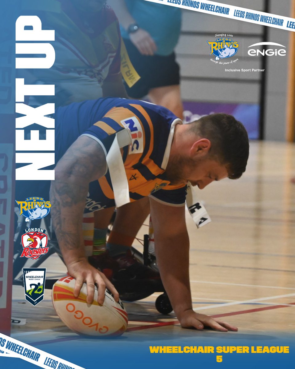 RugbyLeeds's tweet image. Round5๏ธโฃ
Our Wheelchair team face @London_Roosters in the Betfred Wheelchair Super League! ๐
Back at home, come show your support! ๐๐
๐
Sat 2 Aug
๐๏ธ The Edge, Uni of Leeds
โฐ KO: 12:30pm | Dev 2:15pm | Res 3:15pm
๐๏ธ Free entry
Inclusive Sport Partner ๐ค @ENGIE_UK