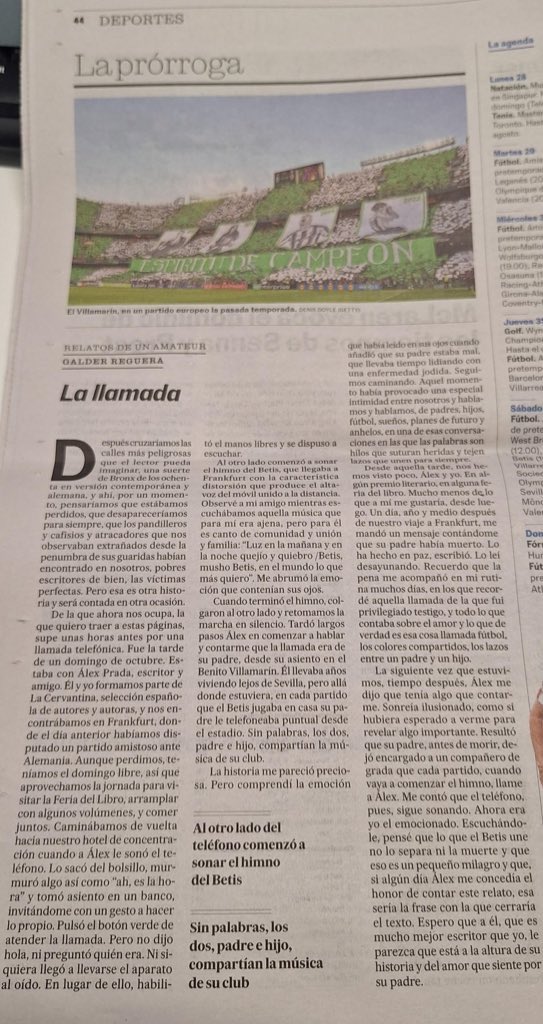 ElMagoBotas_'s tweet image. Esta mañana me han enviado este artículo de opinión. Lo he leído y me ha emocionado.
Como era de pago, he contactado con @GalderReguera (su autor), quien amablemente me ha enviado una foto del ejemplar en papel.
Seas bético o no, te recomiendo que “pierdas” unos minutos en…