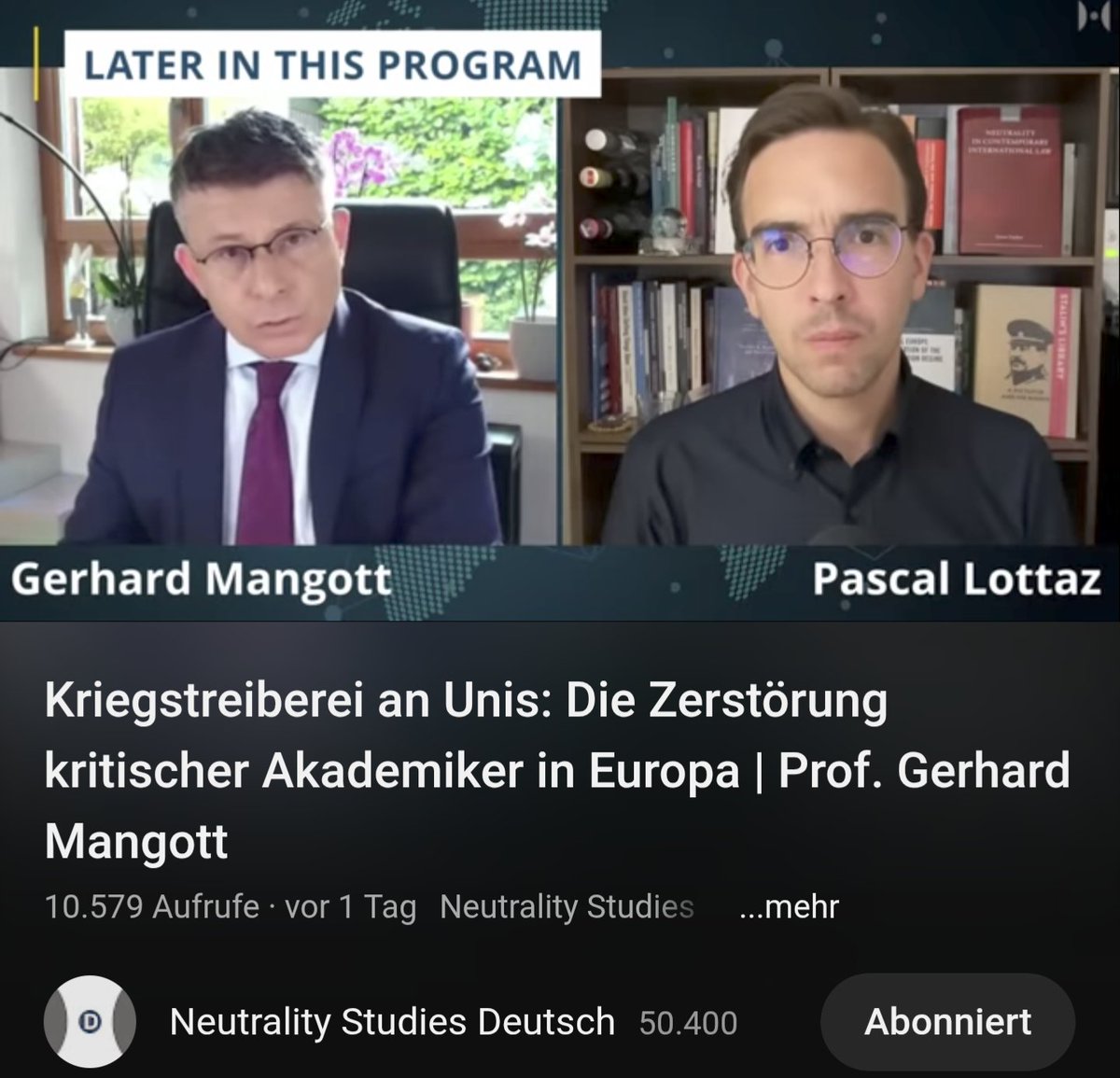 PolitRealist's tweet image. Beiden höre ich regelmäßig und gerne zu – deshalb gilt mein voller Support Professor Gerhard Mangott.

Er ist eine der wenigen Stimmen, die für eine besonnene Russlandpolitik einstehen. Immer wieder wird er zur Zielscheibe von Trollen und teilweise aus dem öffentlichen Diskurs…