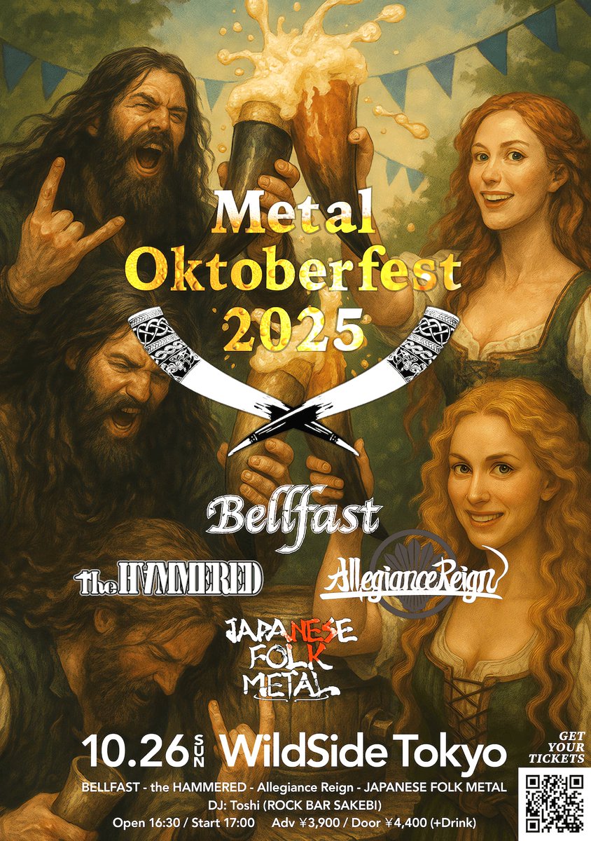 HeavyMetalTour's tweet image. 【ライブ情報】
Metal Oktoberfest 2025
🗓️2025年10月26日(日)
📍新宿WildSide Tokyo(東京都)

イベント詳細はこちら⏬
heavy-metal-tour.com/live/5410

国内のHR/HMのライブスケジュールはこちら⏬
heavy-metal-tour.com/live