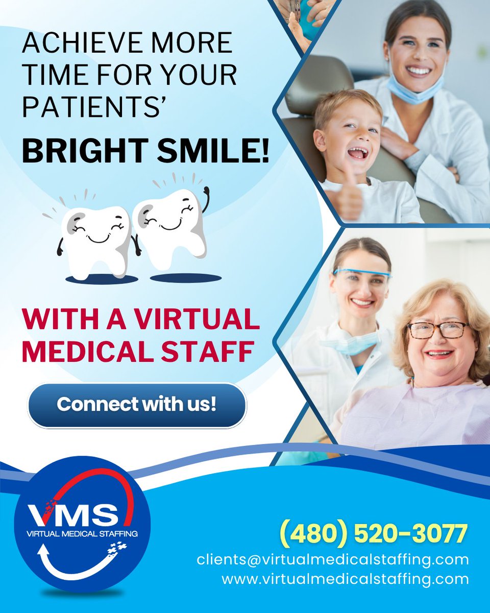 vmsest2018's tweet image. Brighter smiles begin with the right team behind you. 😁🦷

Let our Virtual Medical Staff take care of the administrative workload, so you can focus on creating happier visits and healthier smiles!

#VirtualAssistantsForDentists #MedicalVA #Highlights #VA #VirtualAssistant
