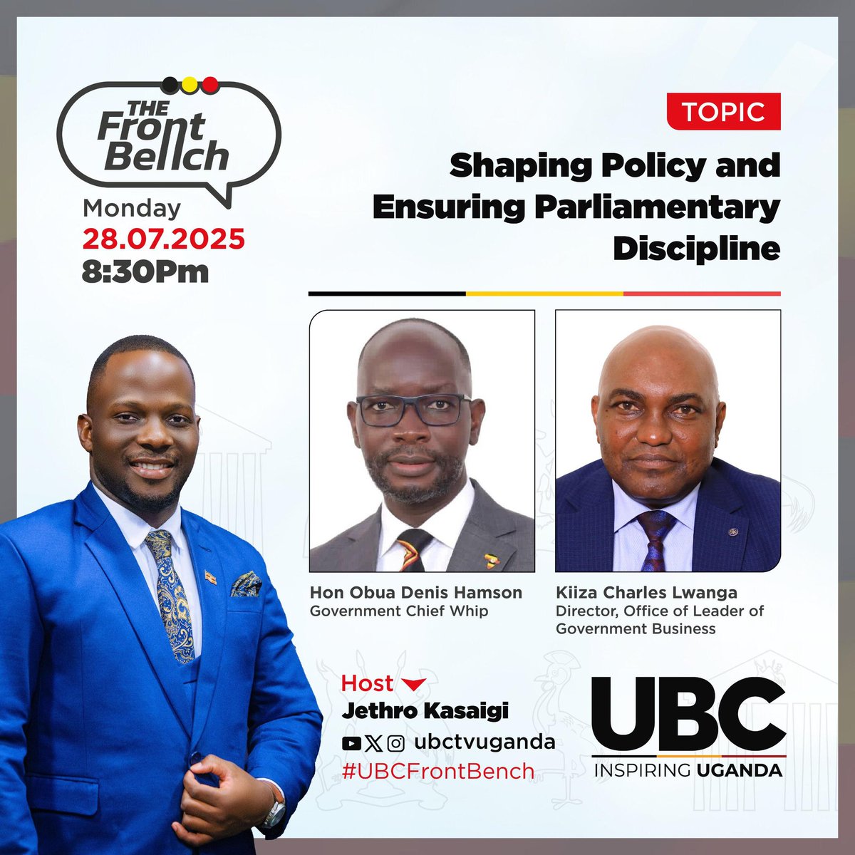 Live on <a href="/ubctvuganda/">UBC UGANDA</a> this evening for the #UBCFrontBench program.