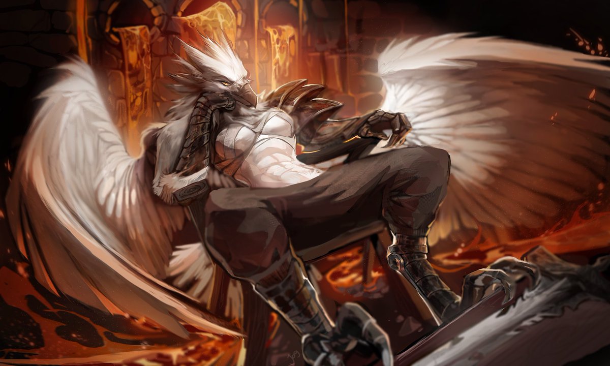 Feathers and forge 
Smithing birds are my favorite genre 
Fullbody com for <a href="/Akzealia/">Akzealia</a> !