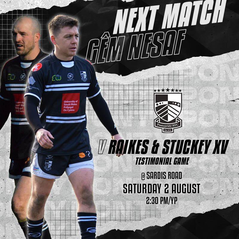 Pontypridd RFC (@pontypriddrfc) on Twitter photo NEXT UP | <a href="/JoelRaikes/">Joel Raikes</a> & <a href="/StuckeyDale/">Dalestuckey</a> Testimonial Match π«Ά
This Saturday we will be showing our appreciation for 2οΈβ£ current Ponty Legends π€
π£οΈ Q&A tickets still available
ποΈ Live band
βLoads more info β¬οΈ
πEverything you need is hereπponty.net/raikes-stuckeyβ¦
#WeArePonty β«οΈβͺοΈ NEXT UP | <a href="/JoelRaikes/">Joel Raikes</a> & <a href="/StuckeyDale/">Dalestuckey</a> Testimonial Match π«Ά
This Saturday we will be showing our appreciation for 2οΈβ£ current Ponty Legends π€
π£οΈ Q&A tickets still available
ποΈ Live band
βLoads more info β¬οΈ
πEverything you need is hereπponty.net/raikes-stuckeyβ¦
#WeArePonty β«οΈβͺοΈ