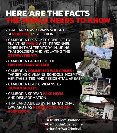 PNW1831's tweet image. #TruthFromThailand #CambodiaOpenedFire