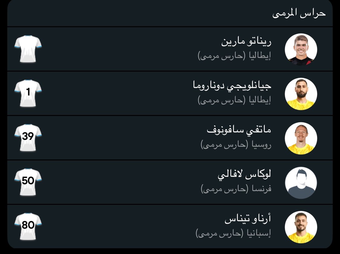 h0ason's tweet photo. @Abdullah__136 الحراس اكثر من المدافعين المفروض 
المنافسه بين دوناروما وشوفالييه على المركز الاساسي وتيناس حارس ثالث https://t.co/6uFSgPYJeW