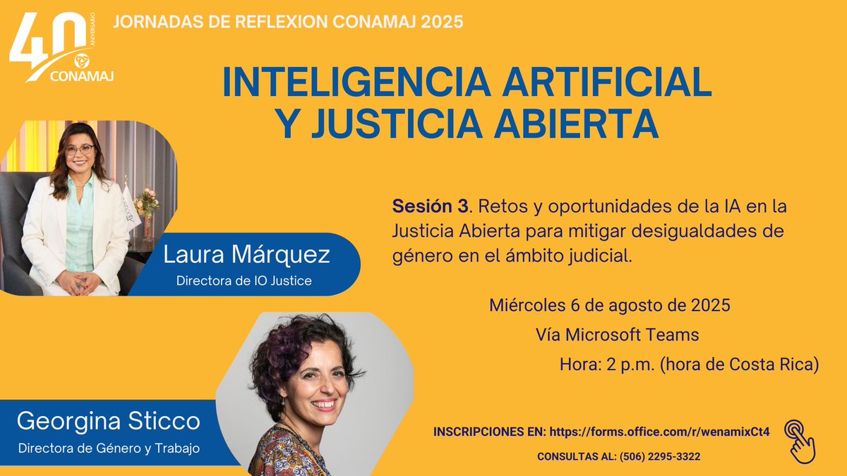 Inscríbase ya en: forms.office.com/r/wenamixCt4

#justiciaabierta
<a href="/IOeJUSTICE/">ÏO JUSTICE</a>
<a href="/generoytrabajo/">Género y Trabajo</a> 
<a href="/PoderJudicialCR/">Poder Judicial CR</a>