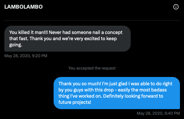 BrianZisook's tweet photo. The day before Alfredo dropped in 2020, @matthuedraeger received a message from Freddie’s manager, Ben “Lambo” Lambert. They had just worked together on a quick-turn merch drop. It wasn’t meant to be anything long-term. But Lambo’s response changed everything.