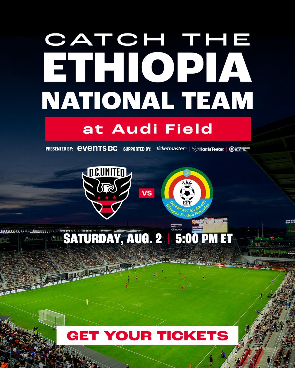 We're back this Saturday with a friendly against the Ethiopia National Team. Come through! 🇪🇹

🎟️ Grab Tickets: bit.ly/40DMPKk