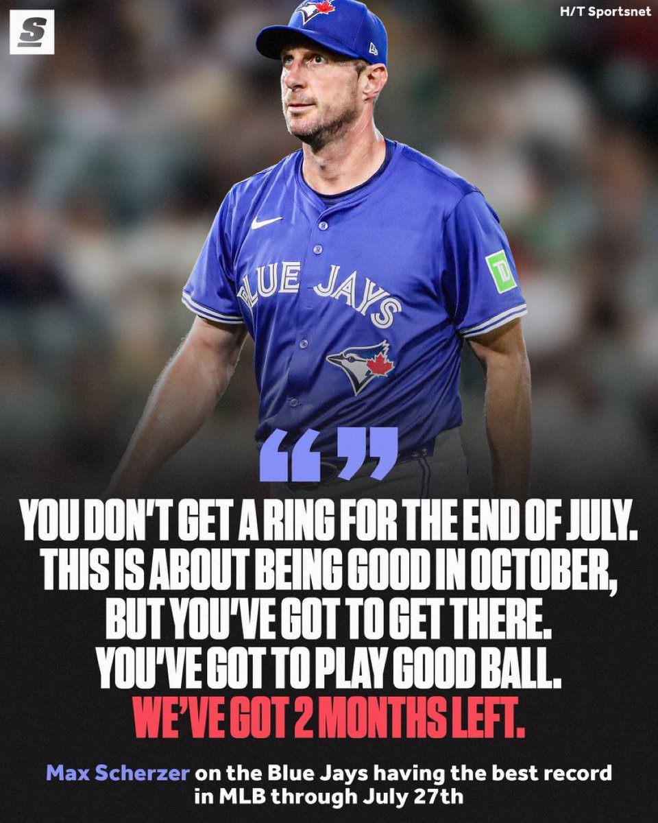 OOSSports's tweet image. Max Scherzer and the Blue Jays know there’s still work to do. 😤 #LightsUpLetsGo