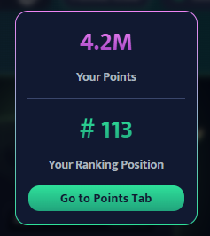 Ethereum is approaching $4,000

That means it’s time to adjust the range in my positions on <a href="/invariant_labs/">Invariant</a> 

Meanwhile, I’m already ranked #113 among all users (you guys are the best!)

4.2M points—anyone got more?